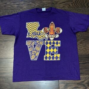 LSU Tigers eye of the tiger Mardi Gras school college team shirt XL New Orleans